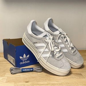 Brand New w/o Tags- Adidas Gazelle Bold in Grey Suede these are the platforms!